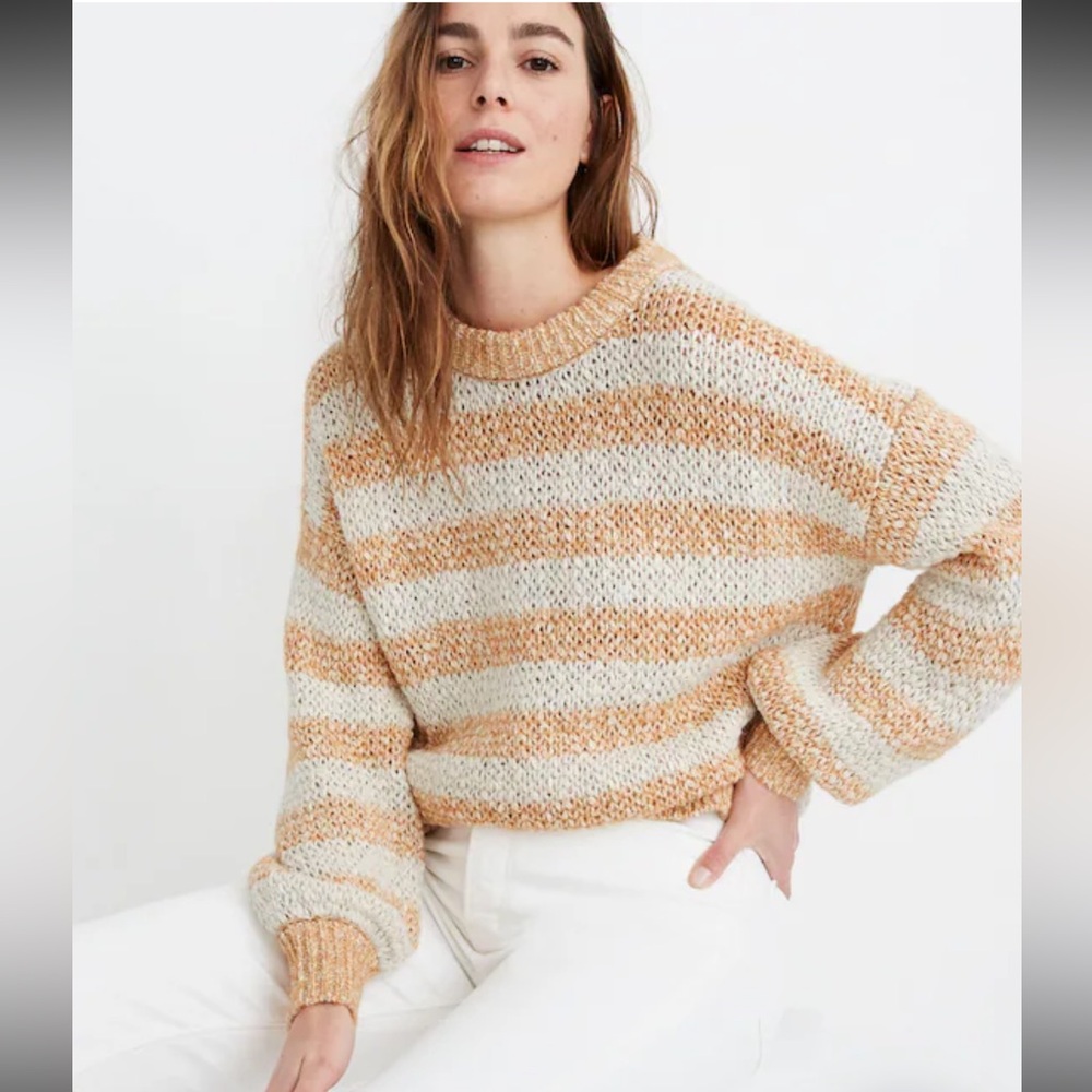 MADEWELL Baez Pullover Sweater in Stripe